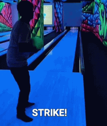 Bowling Alley Man Strike GIF