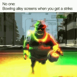 Bowling Alley Screen When You Get A Strike GIF