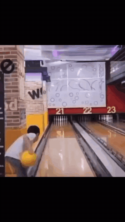 Bowling Alley With Number 23 GIF