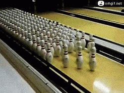 Bowling Pin Domino Strike GIF