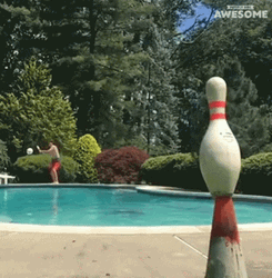 Bowling Pin Strike With Soccer GIF