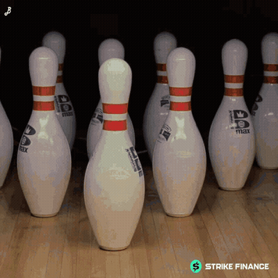 Bowling Pins Strike Finance GIF