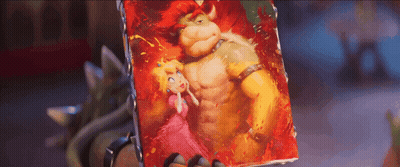Bowser And Princess Peach Painting Held GIF