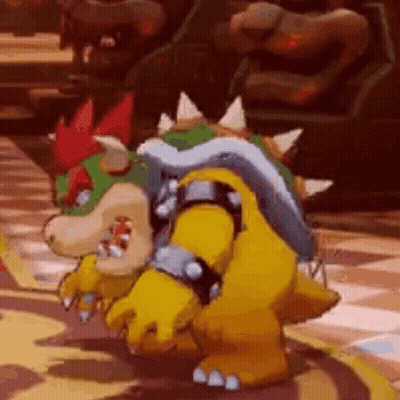 Bowser From Super Mario Bros Is Standing On A Checkered Floor In A Video Game . GIF