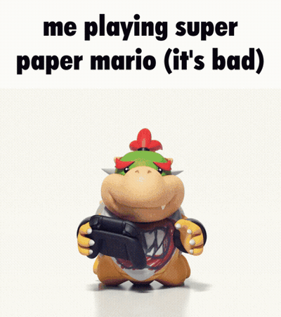 Bowser Holding Controller Saying Me Playing Super Paper Mario GIF