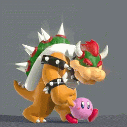 Bowser King Koopa Walking Kirby GIF
