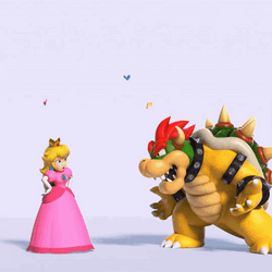 Bowser Peaches Bowser Offer Flower To Peach GIF