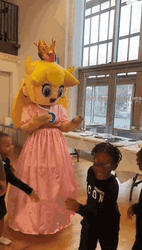 Bowser Peaches With Happy Children GIF