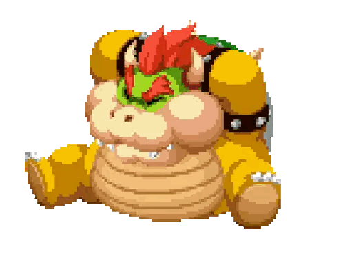 Bowser Pixel Art From Mario Sticker