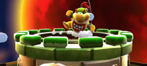 Bowser Sitting On Green Platform GIF