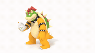 Bowser Standing In Dust Cloud GIF