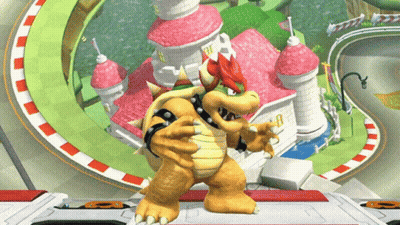 Bowser Standing In Front Of Castle GIF