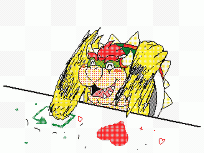 Bowser With Red And Green Hat GIF