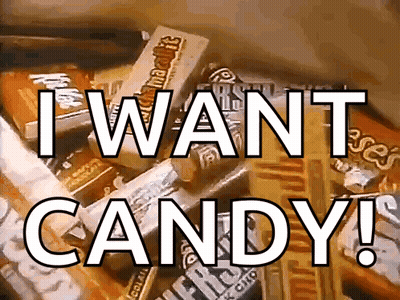 Box Of Candy Saying I Want Candy GIF