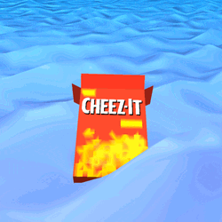 Box Of CheezIt Floating In Water GIF