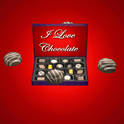Box Of Chocolates Saying I Love Chocolate GIF