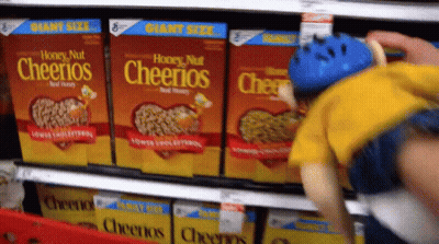 Box Of Honey Nut Cheerios On Shelf GIF