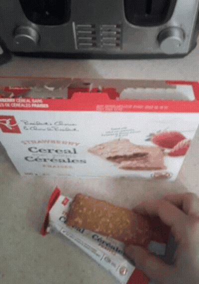 Box Of Strawberry Cereal Bars GIF