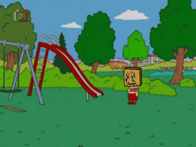 Box On Head Cartoon Character In Front Of Slide Number 2 GIF