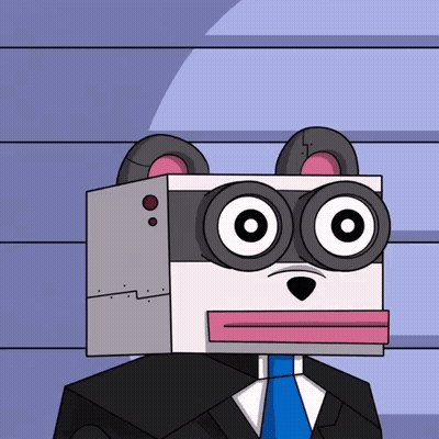 Box On Head Cartoon In Suit And Tie GIF