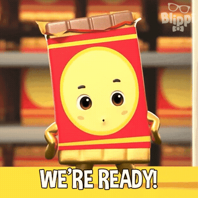 Box With Face Saying We're Ready GIF