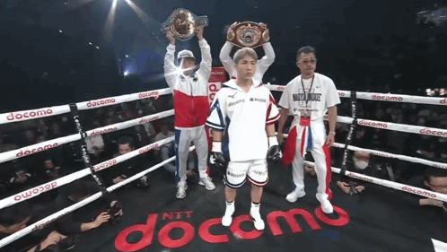 Boxer In Ring With Docomo Ropes GIF