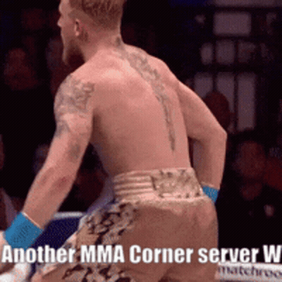 Boxer In Ring With MMA Corner Server W GIF