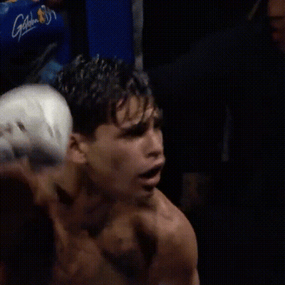 Boxer Wearing Gloves With Letter R GIF