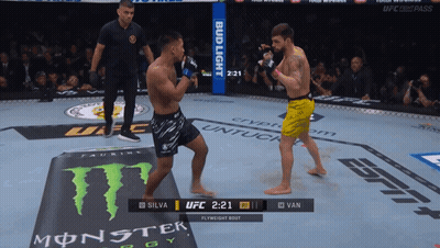 Boxers Fighting In Ring With Bud Light Banner GIF