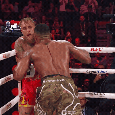 Boxers Fighting In Ring With KFC Credit One GIF