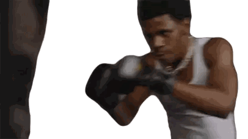 Boxing Gloves Punching Man Sticker
