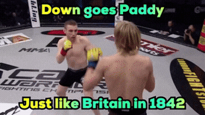 Boxing Match Down Goes Paddy Just Like Britain In 1842 GIF