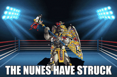 Boxing Ring With Nunes Striking GIF