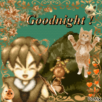 Boy And Cat Saying Goodnight GIF