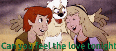 Boy And Girl Can You Feel The Love Tonight GIF