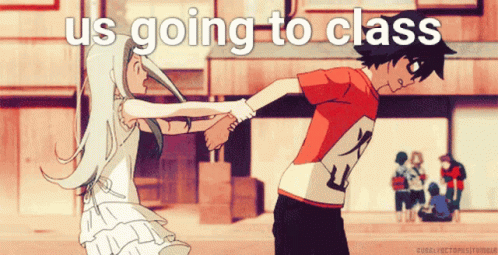 Boy And Girl Going To Class GIF
