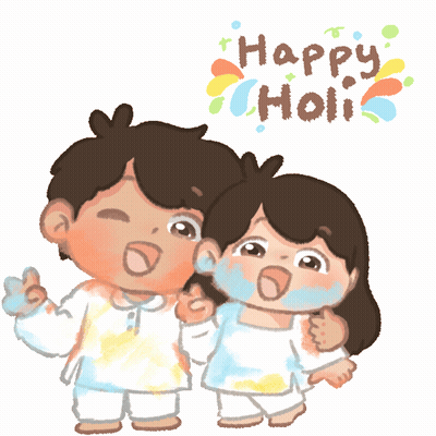 Boy And Girl Happy Holi GIF