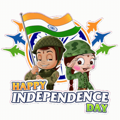 Boy And Girl Happy Independence Day GIF