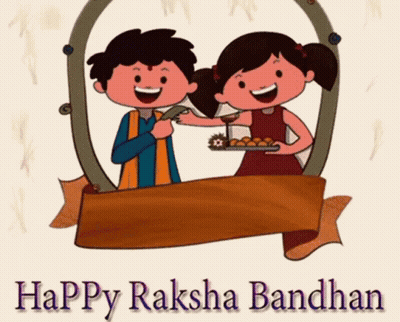 Boy And Girl Happy Raksha Bandhan GIF