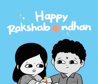 Boy And Girl Happy Rakshabandhan GIF