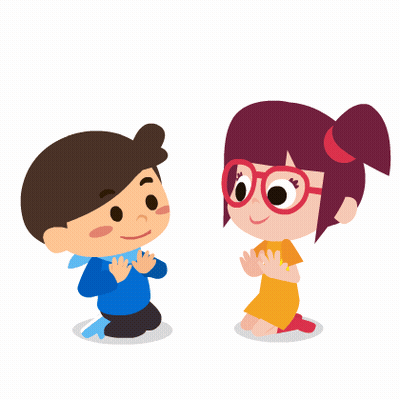 Boy and Girl High-Fiving