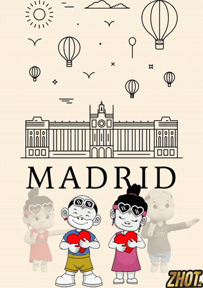 Boy And Girl Holding Hearts Madrid Building GIF
