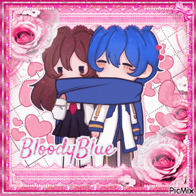 Boy And Girl Hugging Bloody Blue GIF