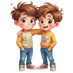 Boy And Girl Hugging Different Shirts Sticker