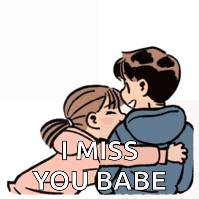Boy And Girl Hugging I Miss You Babe GIF