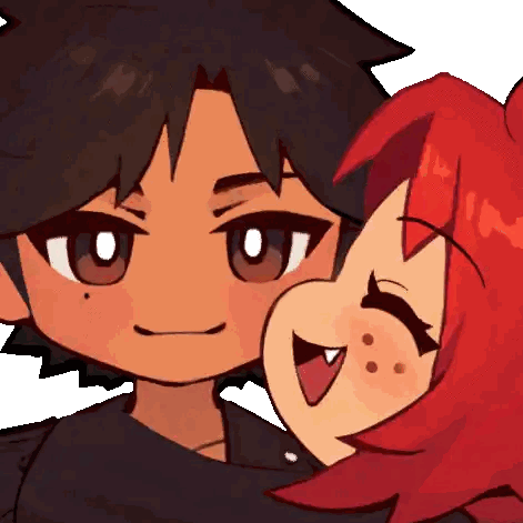 Boy And Girl Hugging Smiling Sticker