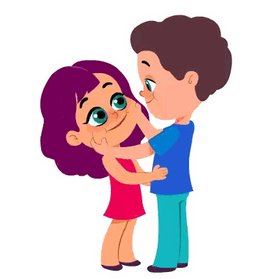 Boy And Girl Hugging Sticker