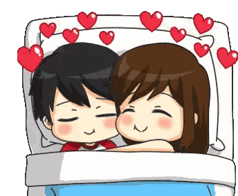 Boy And Girl Hugging With Hearts Sticker