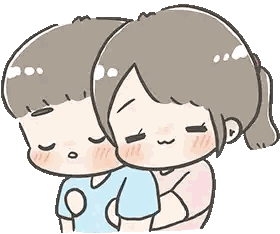 Boy And Girl Hugging Sticker