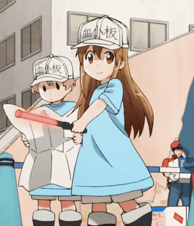Boy And Girl In Chinese Writing Hats GIF